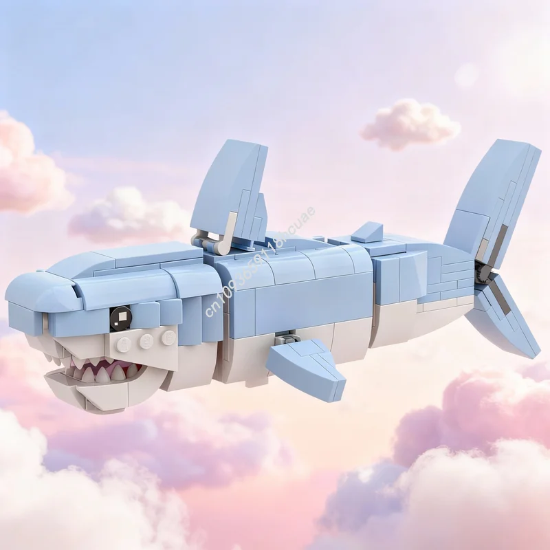 

256pcs MOC Even Bigger Blåhaj Model Building Blocks Toy Construction Assemble Creative Christmas Gift DIY Education Idea Brick