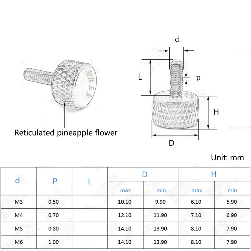 알루미늄 합금 널링 플랫 헤드 핸드 조임 커튼 벽 유리 엄지 나사, 양극 산화 볼트 길이 = 6mm, 8mm, 10mm, 12mm, 16mm, M3 M4