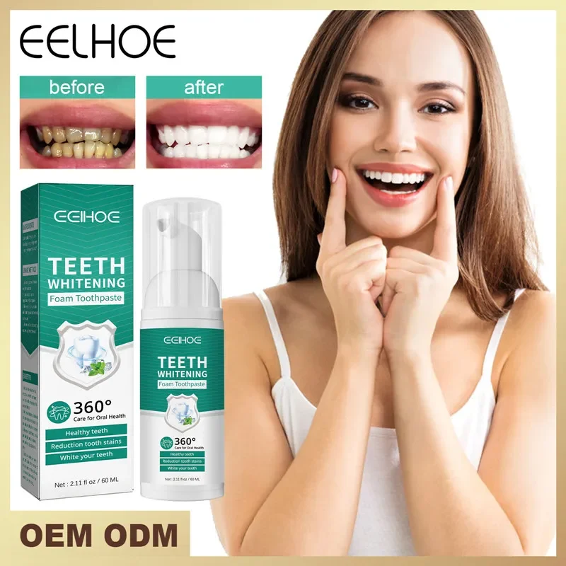 

Eelhoe Bright White Toothpaste Cleaning Teeth Mousse Repair Anti Sensitive Removes Bad Breath Freshens Breath Tooth Care New