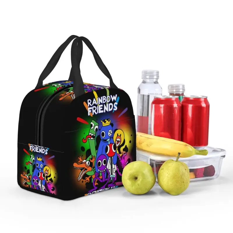 Rainbow Friends Hug It Out Portable Lunch Boxes Leakproof Video Game Thermal Cooler Food Insulated Lunch Bag School Children