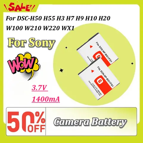 New NP-BG1 NP-FG1 3.7V 1400mAh Rechargeable Camera Battery for Sony DSC-H50 H55 H3 H7 H9 H10 H20 W100 W210 W220 WX1 Replacement