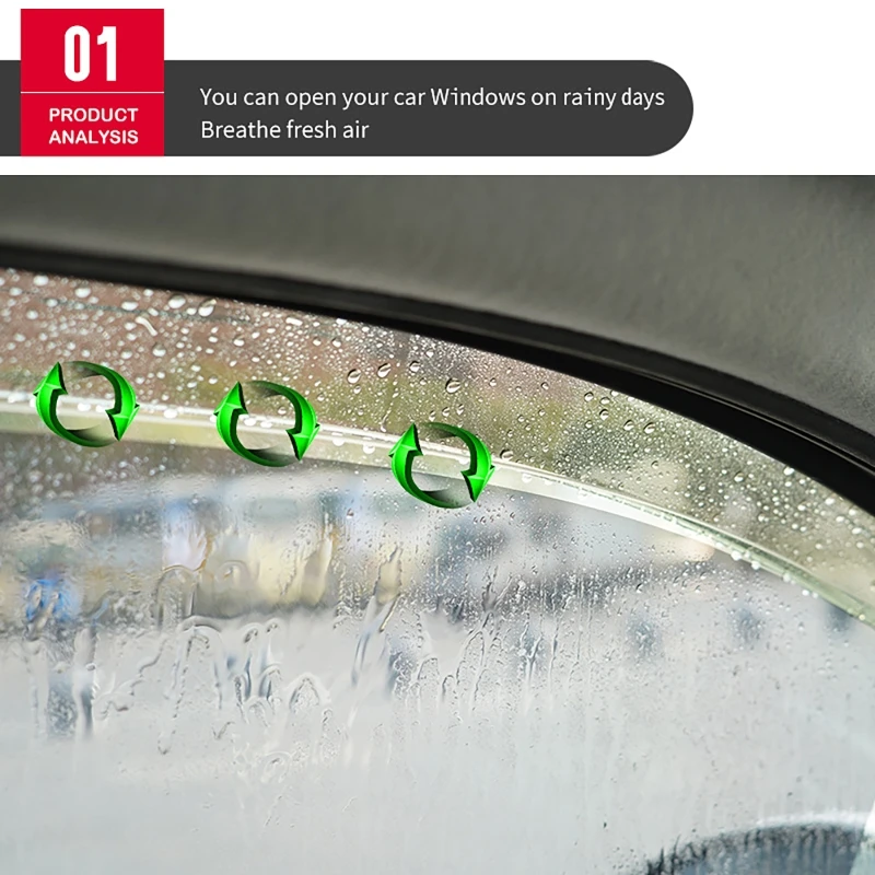 4pcs Car Side Window Deflectors Black Car Exterior Weather Shield for BYD Yuan Plus Atto 3 2022+