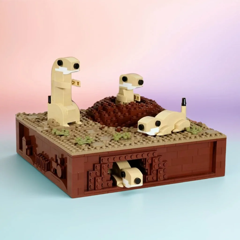 

932PCS MOC Prairie Dogs Kinetic Sculpture Dynamic, Lifelike & Ingenious DIY Model Building Blocks Birthday Toys Gift