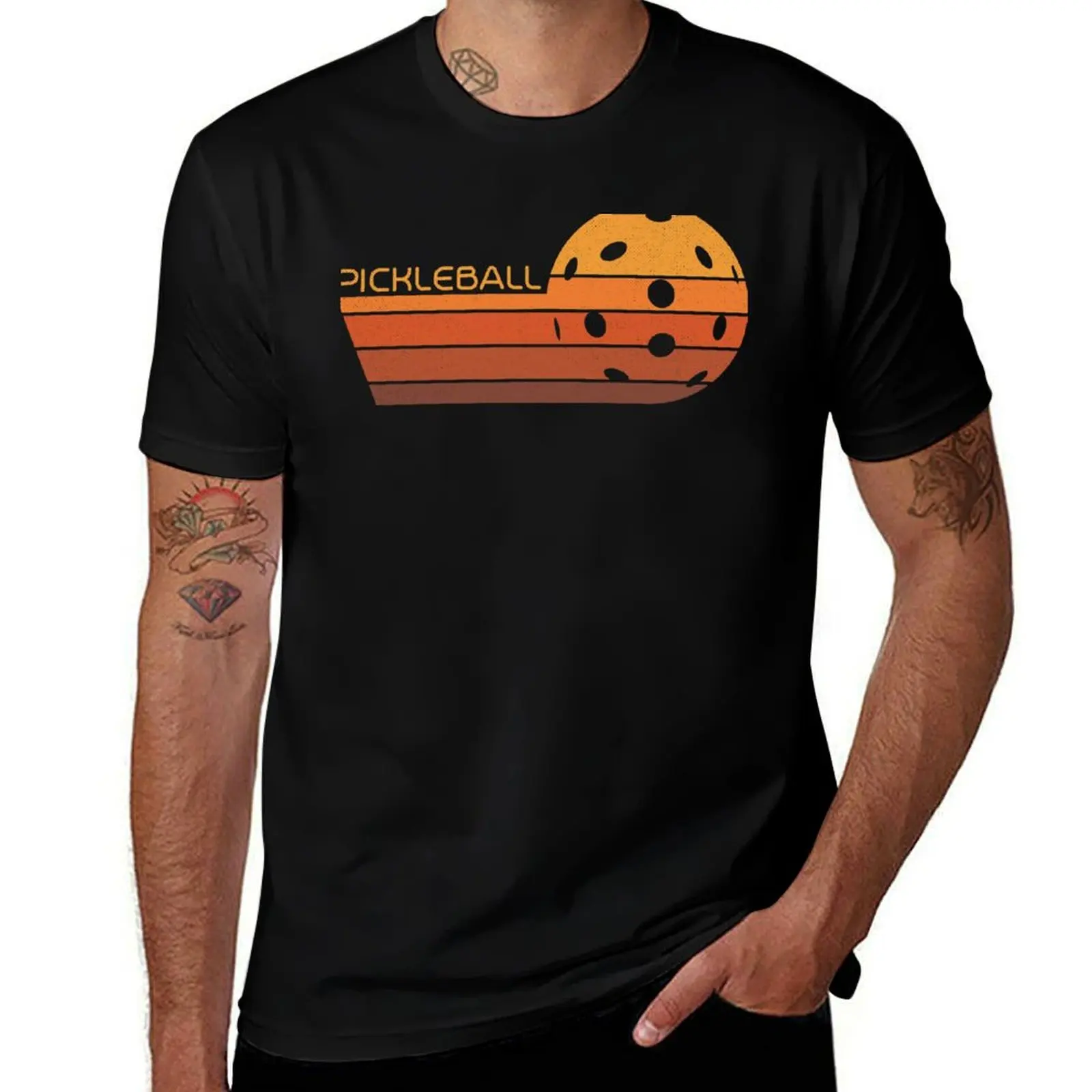 Pickleball Vintage Distressed Retro Player T-Shirt Sports Casual Breathable Tee Shirt
