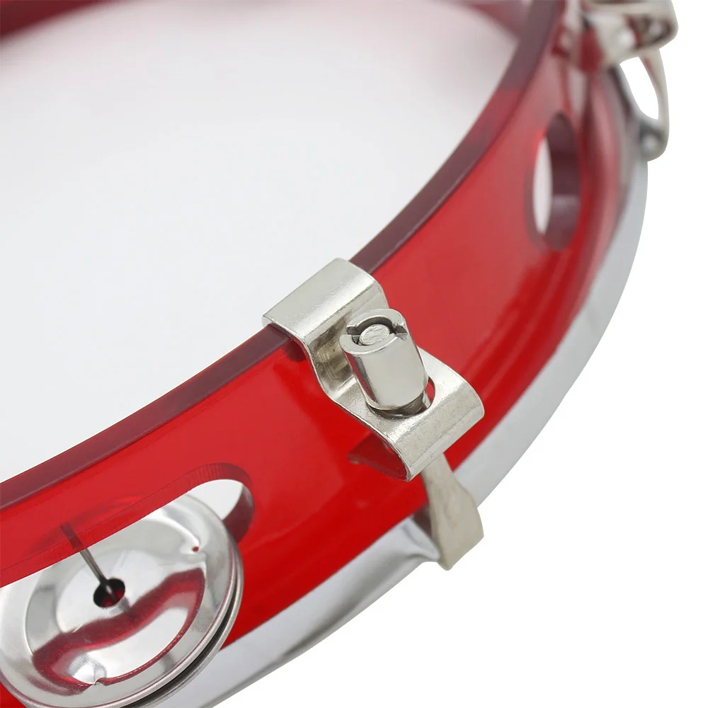 SLADE Adjustable Tambourine Percussion Instrument Red Hand Drum With Jingle Bells Kids Music Gifts Children\'s Educational Toys