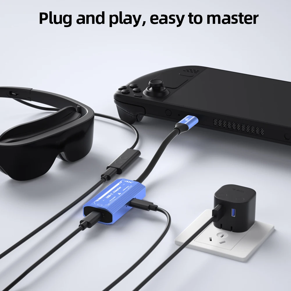 XREAL Rokid Air AR 안경용 알루미늄 합금 케이블, 스위치, 스팀 데크, ROG Ally용, 삼성 S22, S23 용, 4K 60Hz USB C to C타입 케이블