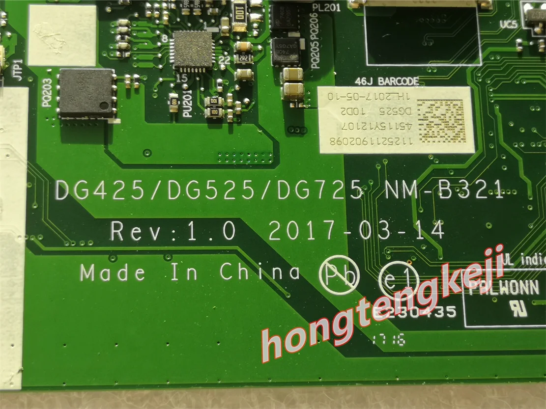 Used for Lenovo Ideapad 320-15AST 80XV (AF59) Motherboard 5B20P19430 dg425 dg525 dg725 nm-b321 Works Perfectly