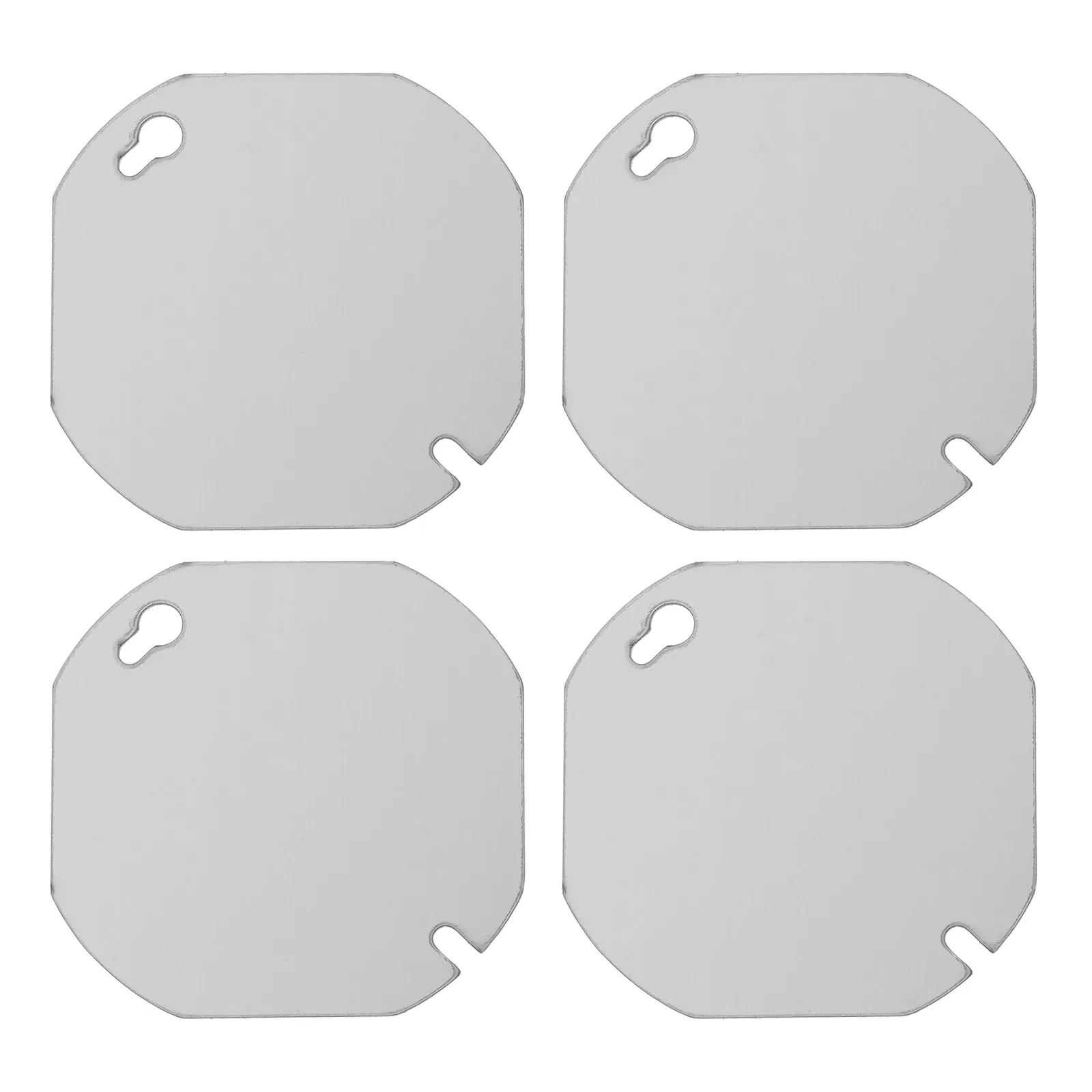 

4pcs Junction Box Covers: Electrical Outlet Box Cover Plates Octagon Steel Flat Metal Blank Easy Installation For Office Home