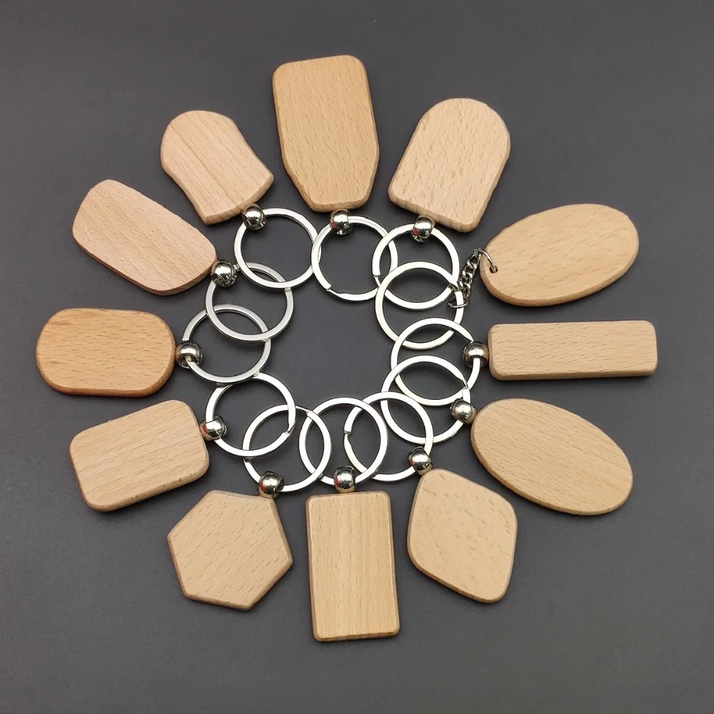 

Creativity Minimalist Keychain Wood Personality Key Hanging Key Ring Neutral Customization Street Stall Wholesale Souvenir Gift
