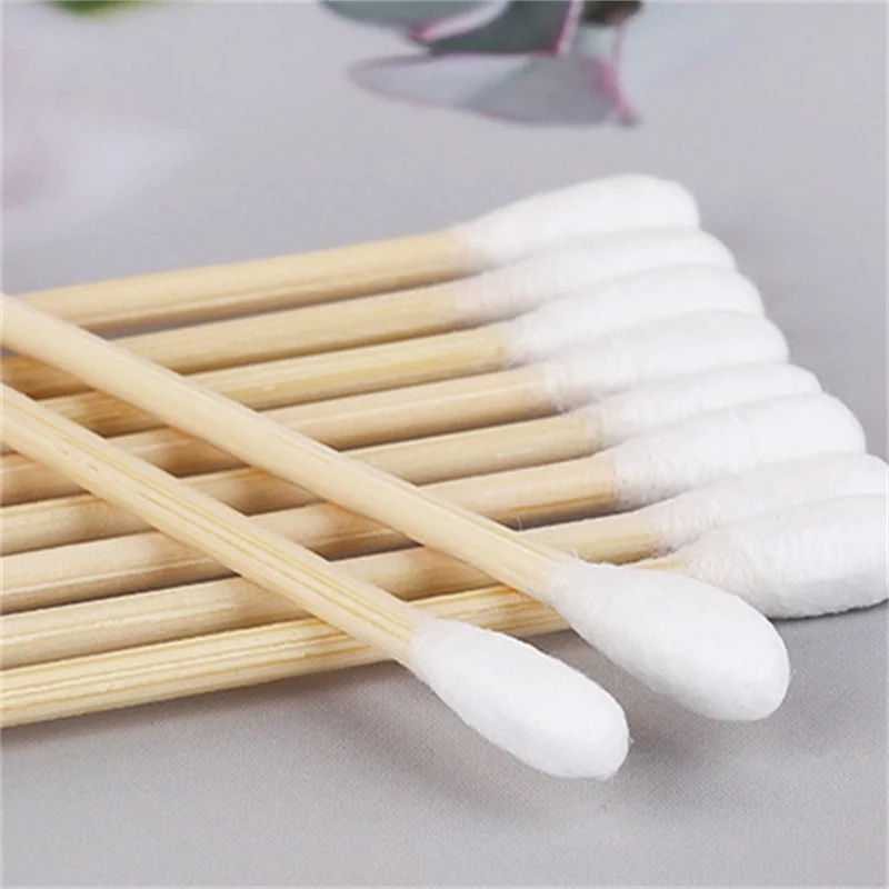 200本入り使い捨て両端綿棒 家庭用メイク落とし 耳かき 衛生クリーニング綿棒 丸型ヘッド