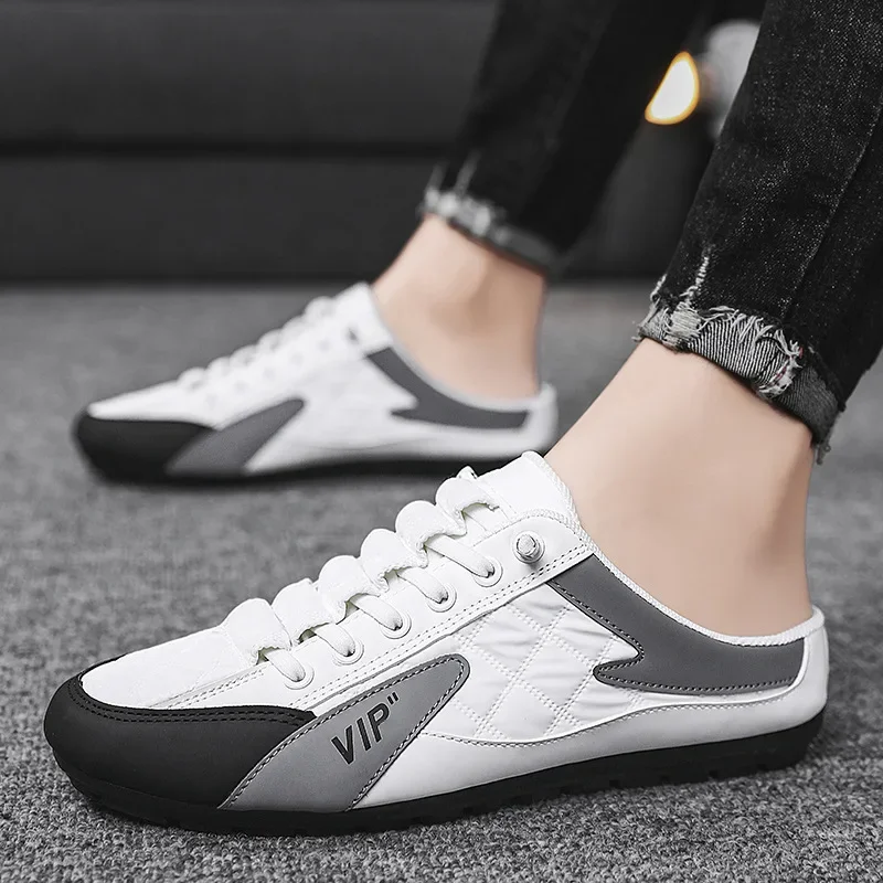 Summer 2024 Half Slippers for Men Trendy Men's Flat Bottom Casual Shoes Soft Sole Support Shoes Men's Sneakers Zapatos De Hombre