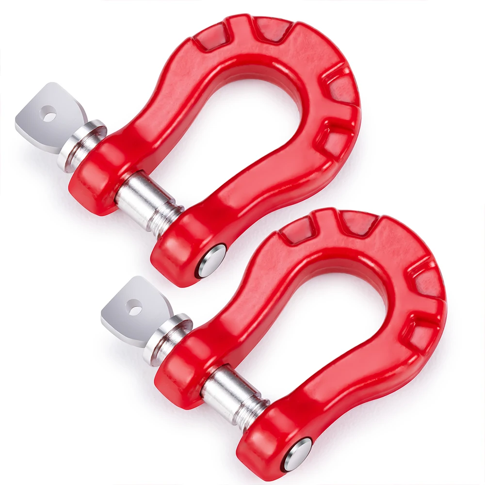 AXSPEED 2Pcs Metal Bumper Trailer Hooks Tow Shackles for Axial SCX10 TRX-4 1/10 RC Crawler Car Upgrade Parts Accessories - Image 3