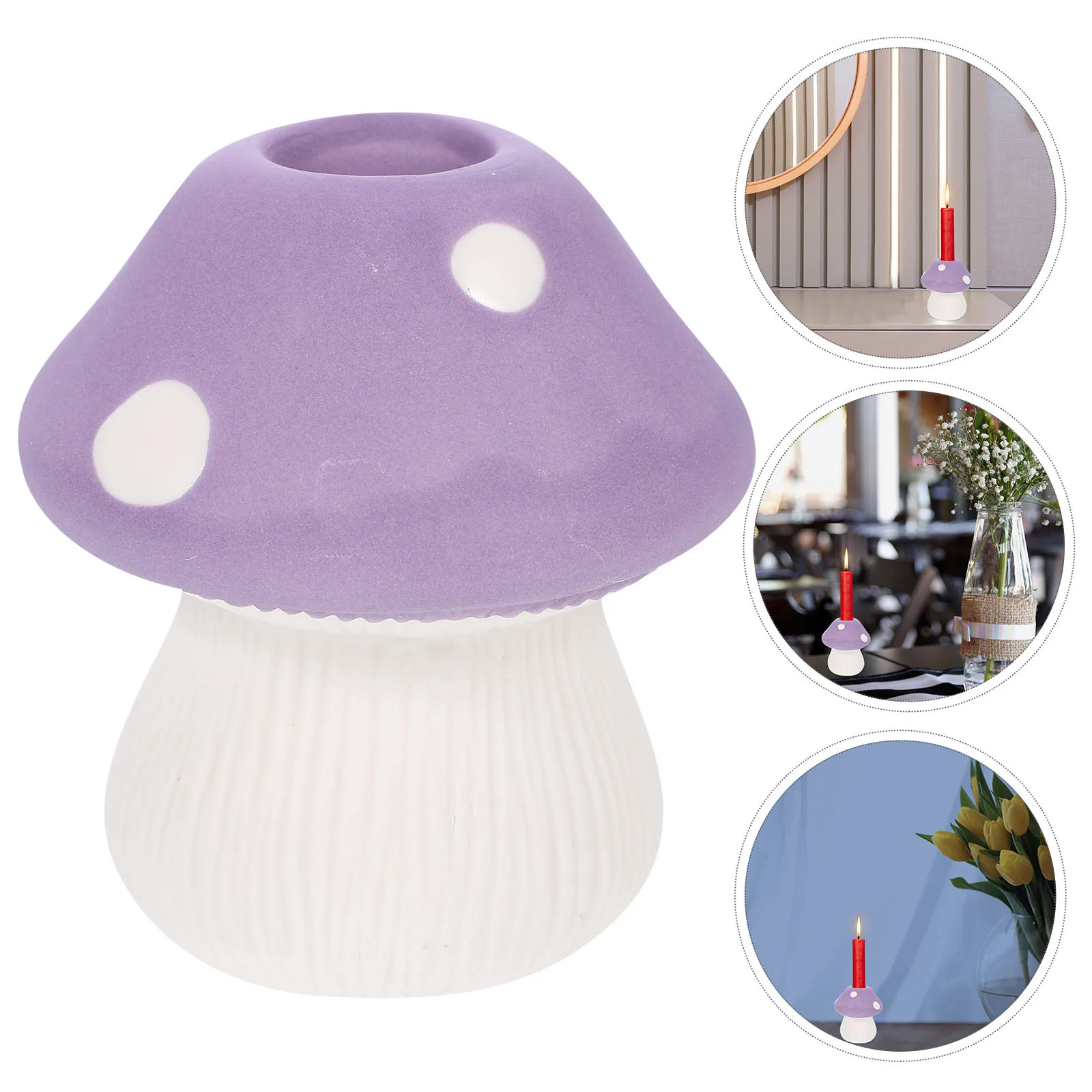 

Candles Decor Mushroom Style Candlestick Indoor Craft Decoration Tealight Holder Ceramic Table Candlesticks Candleholders Shape