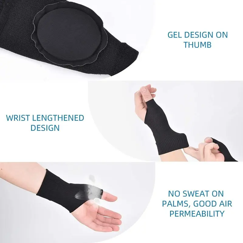 Handgelenk-Daumen-Kompressions-Arthritis-Handschuhe, atmungsaktive Handgelenkstütze, Handgelenkstütze, Handgelenk-Ärmel mit Gel-Daumenverletzungspolstern – Detail 8
