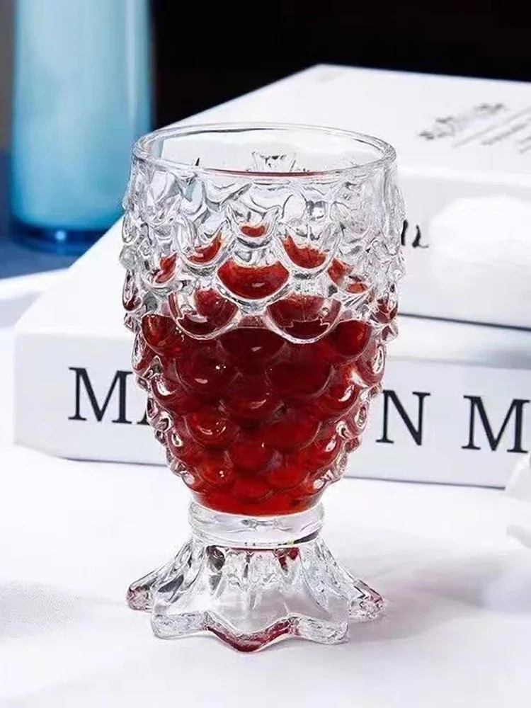 Premium Crystal Glass Fish Scale Wine Cup 330ml White Liquor Glasses Elegant Luxury High End Minimalist Style Bar Accessories