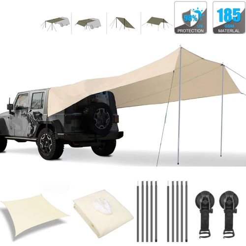 Toldo impermeable, tienda de campaña, sombra para acampar al aire libre, toldo para coche, pérgola lateral, tienda trasera para coche, dosel para Campervan, autocaravana, Suv