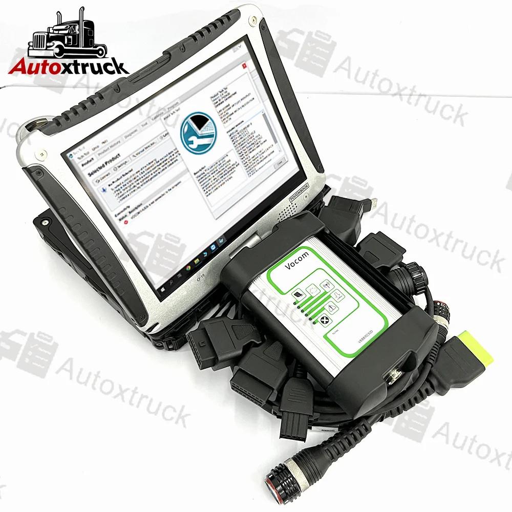 For VOCOM 1 Interface with CF19 Laptop VOCOM1 88890300 2.8.150 PPT Heavy truck excavator scanner Diagnostic Tool