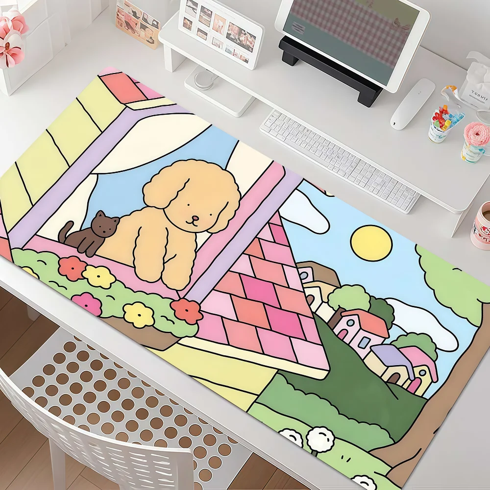 Cartoon Cute B-bobbie G-goods Mouse Pad Anti Slip Rubber Edge Locked Thickened Laptop Gaming Desk Mat