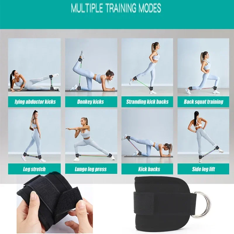 Resistance Bands Set Exercise Gym Home Pull Rope Elastic Strength Training Bands with Door Anchor Carry Bag Legs Ankle Straps