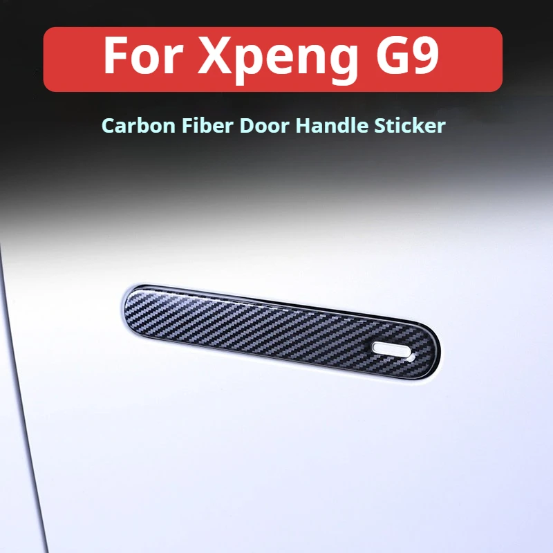 For Xpeng G9 Xiaopeng G9 2025 2026 Carbon Fiber Pattern Door Handle Protective Sticker Decoration Modified Door Pull Cover Trim