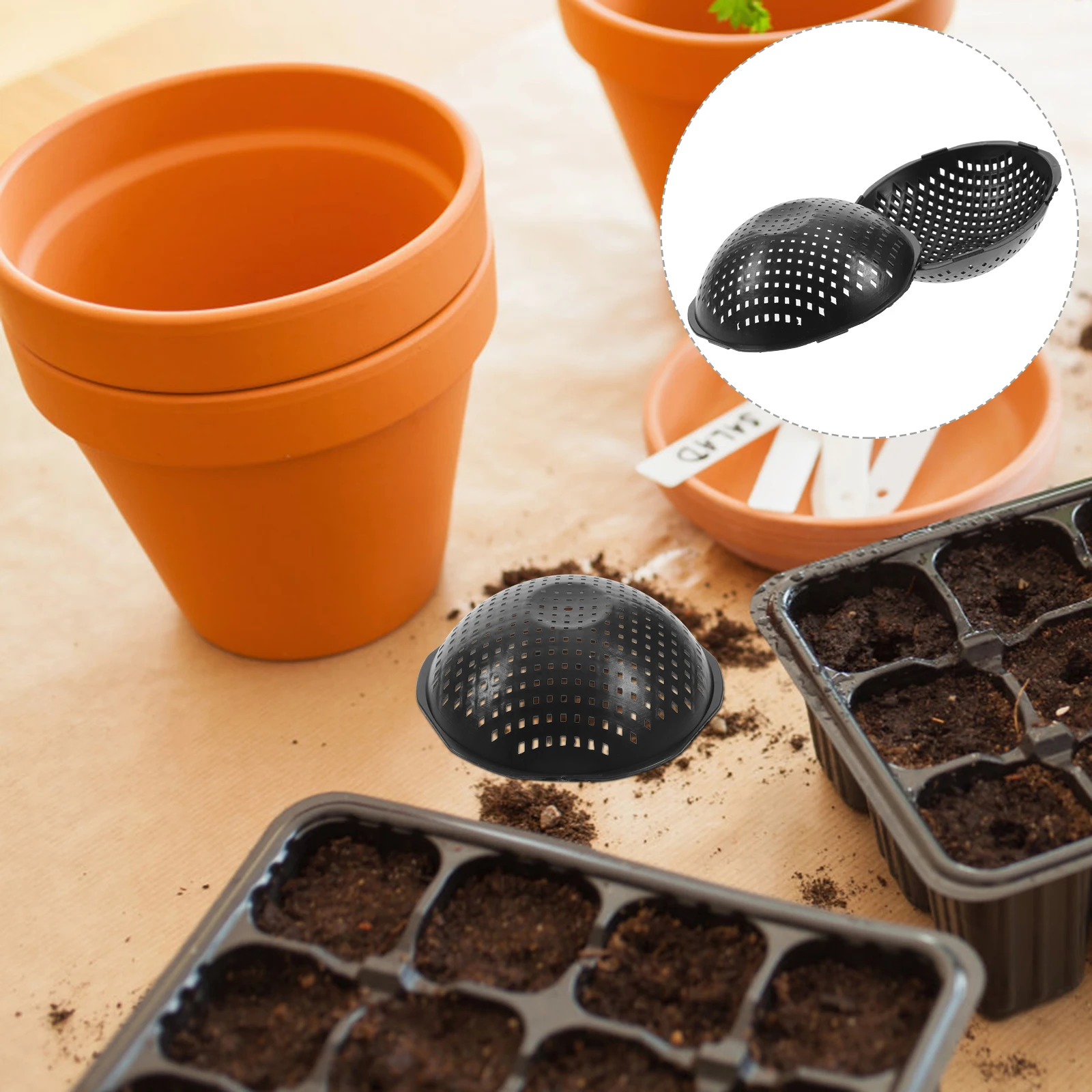 

50 Pcs Flower Pot Hole Mesh Pads Planter Bottom Net Prevent Soil Leaking Ventilated Plastic Garden Plants Bonsai Flowerpot