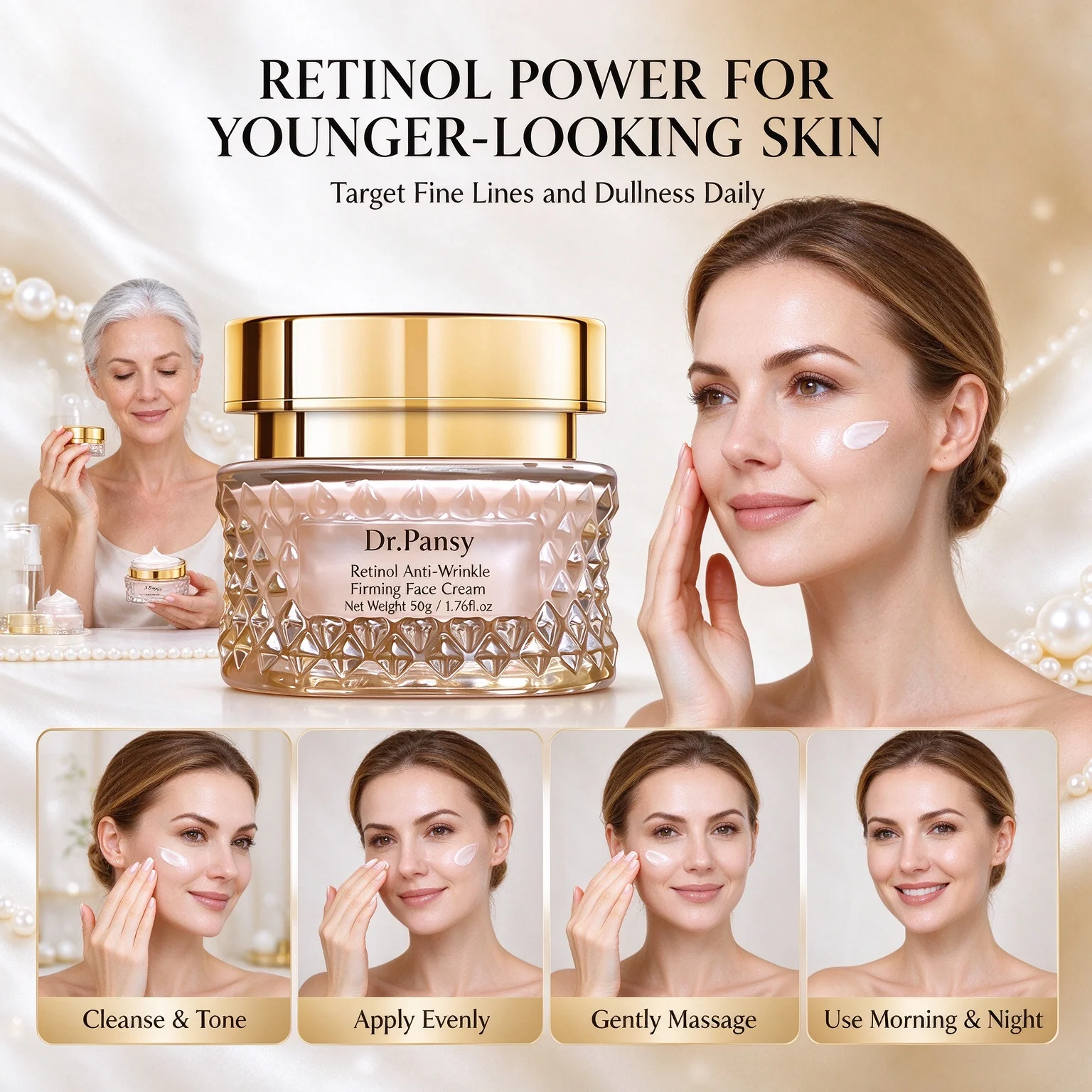 Dr.Pansy レチノール配合のアンチエイジングクリーム。 - Retinol Anti Wrinkle Cream のレビューと価格