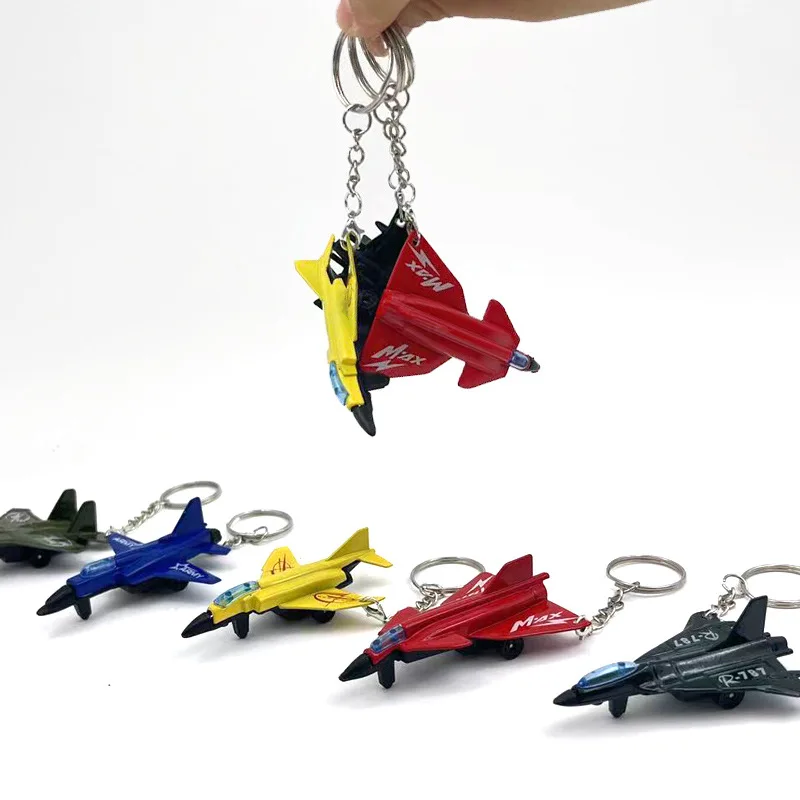 Alloy Aircraft Fighter Keychain Kids Toys Military Fighter Model Toy Lifelike Warplane Kids Pendant Ornament Gifts