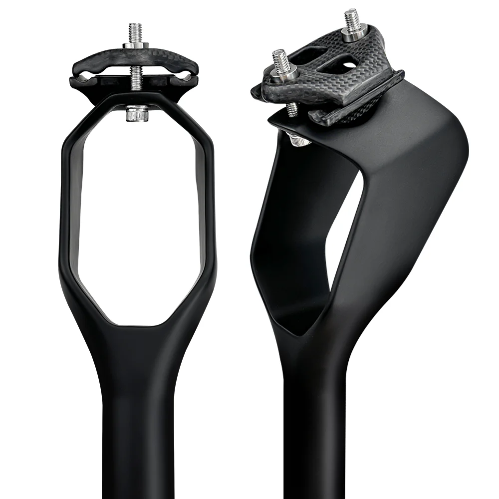 BALUGOE MTB High-strength Carbon Fiber Bicycle Seat Column, Road Bicycle Seat Tube Shock Absorber, Hollow Windproof Bicycle Seat