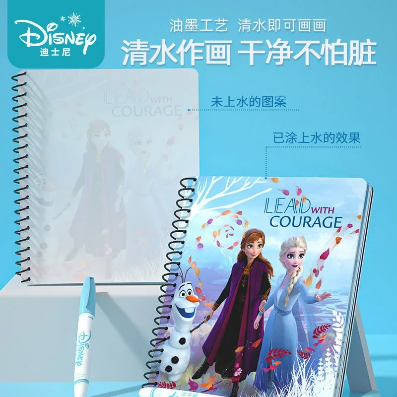 Libro de pintura al agua mágica de Frozen de Disney, libro de pinturas de princesa Elsa Ann, juguetes para niñas, regalos de cumpleaños para niños