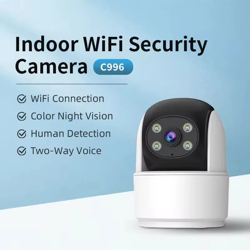 Two Way Voice Smart Baby Monitor Indoor WiFi Camera Wireless Network PT Camera Full Color Human Detection Home Security Camera