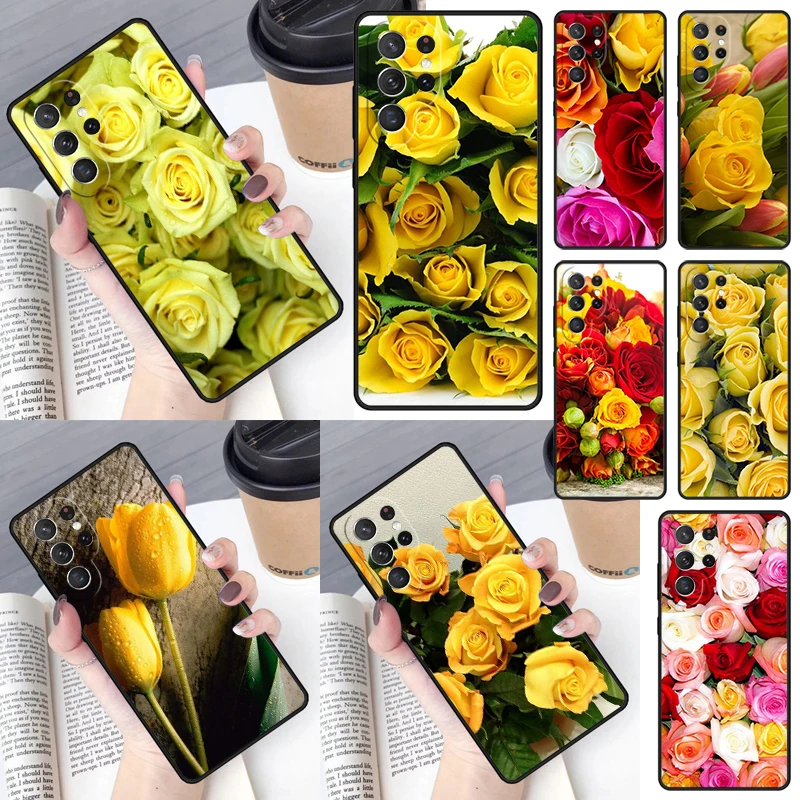 Yellow Bouquet Phone Case for Samsung Galaxy S26 Ultra S25 S24 S23 S22 S21 S20 Note10 Plus FE Cover