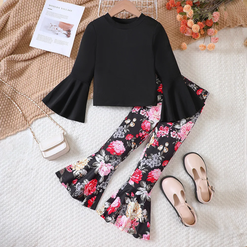 

2-piece Baby Girls Clothes Long Sleeve Top + Pants Toddler & Infant Girl's Clothing Set Fall Winter For 6 7 8 9 10 11 12 Years