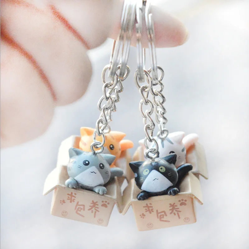 1 قطعة لطيف الكرتون القط المفاتيح "خذني بعيدا" مضحك سلسلة مفاتيح لحقيبة مفاتيح السيارة زوجين حلقة رئيسية لطيف المفاتيح هدية الكريسماس