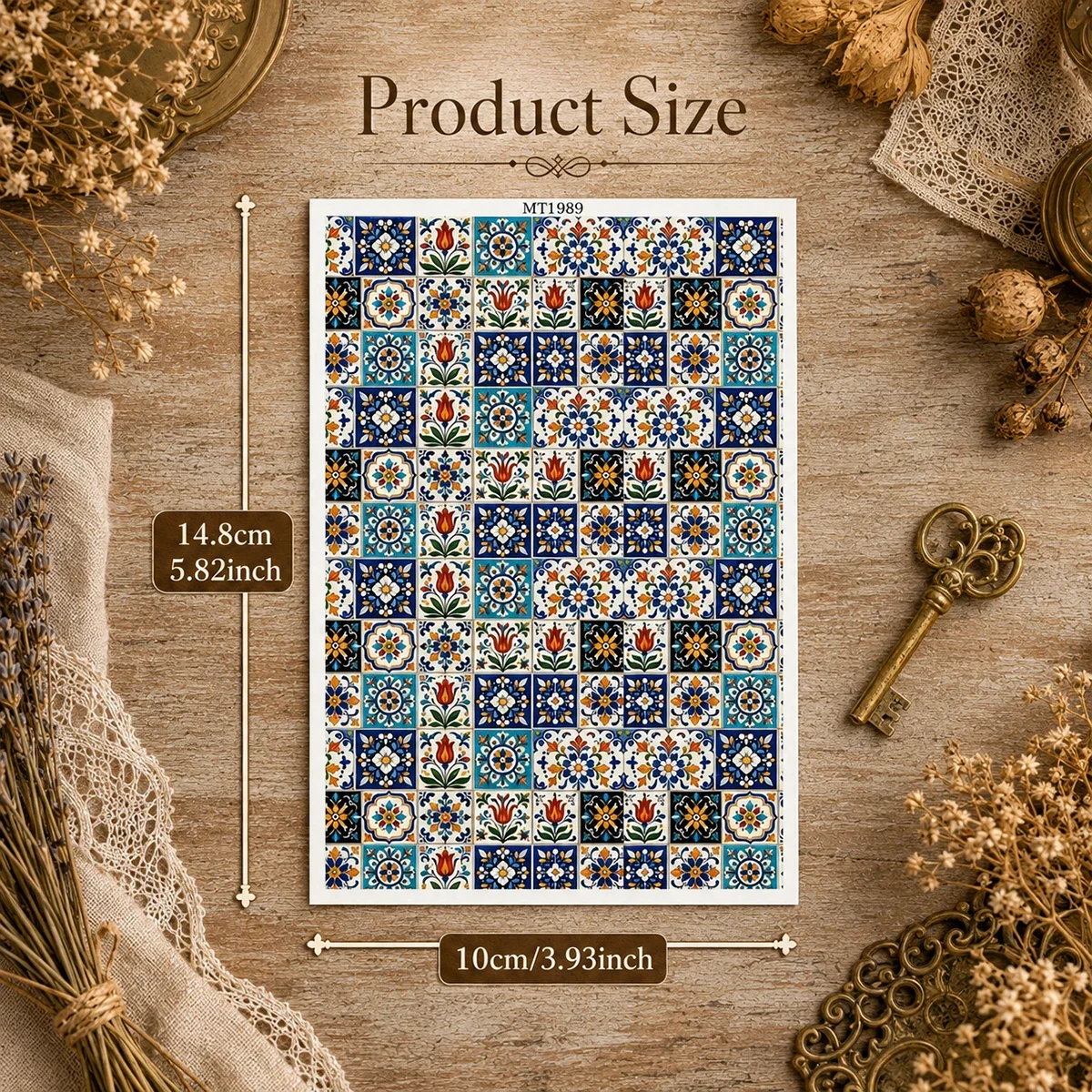 Polymer Clay Transfer Paper Folk Retro Floral Pattern Water-Soluble Decals Disposable Sticker Diy Earring Making Jewelry Craft