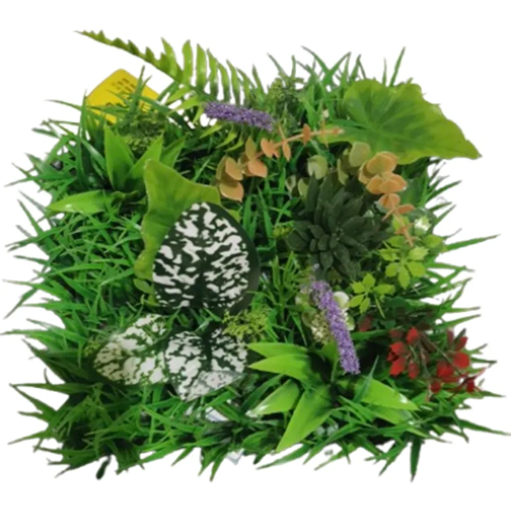 

DIY Artificial Plant Wall Panel Flower UV Protection Artificial Eucalyptus Carpet 25*25cm Durable Simulation Maple Plant Sheet