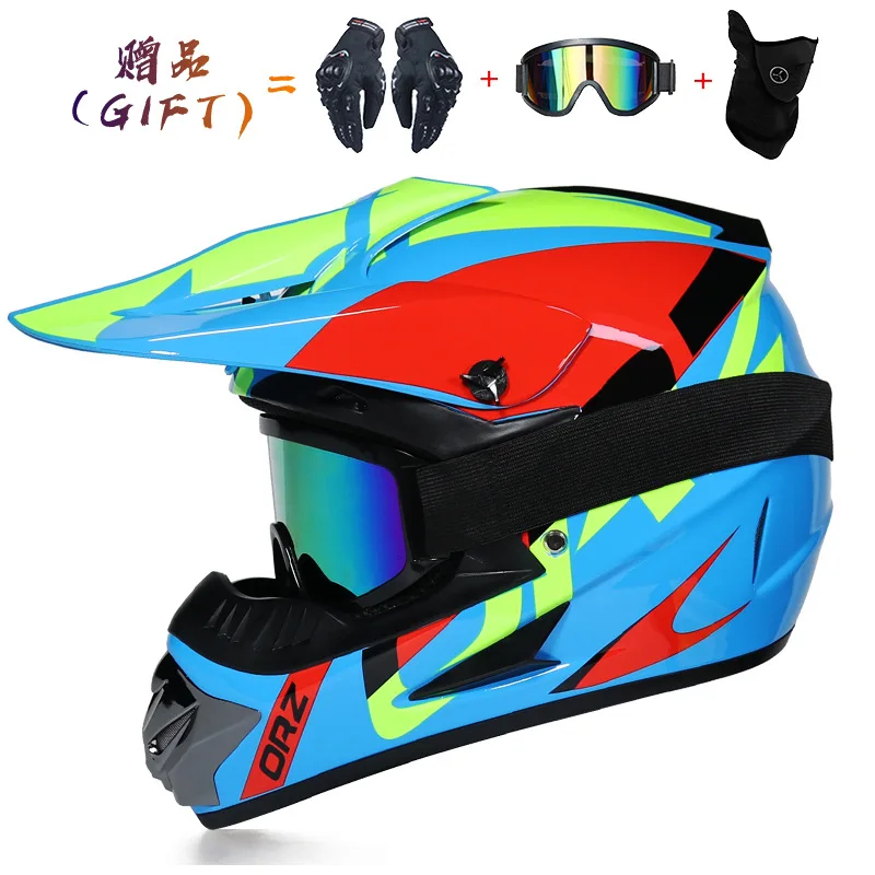 Cross-Border Foreign Trade RappellingDHoff-RoadAMMountain Bike Full Face Helmet Riding HelmetMXFull Face Helmet off-RoadDOTAuthe