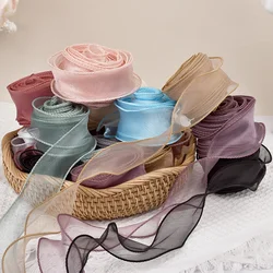 Chiffon Silk Ribbon Organza Satin For DIY Craft Gift Wrapping Decoration Wedding Bouquets Wreath Sewing Supplies