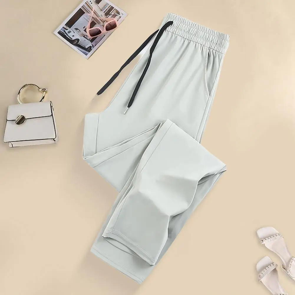 Men's Jogger Pants Quick-Dry Solid Color Summer Thin Sweatpants Drawstring Waist Casual Trousers for Fitness Gym Travel
