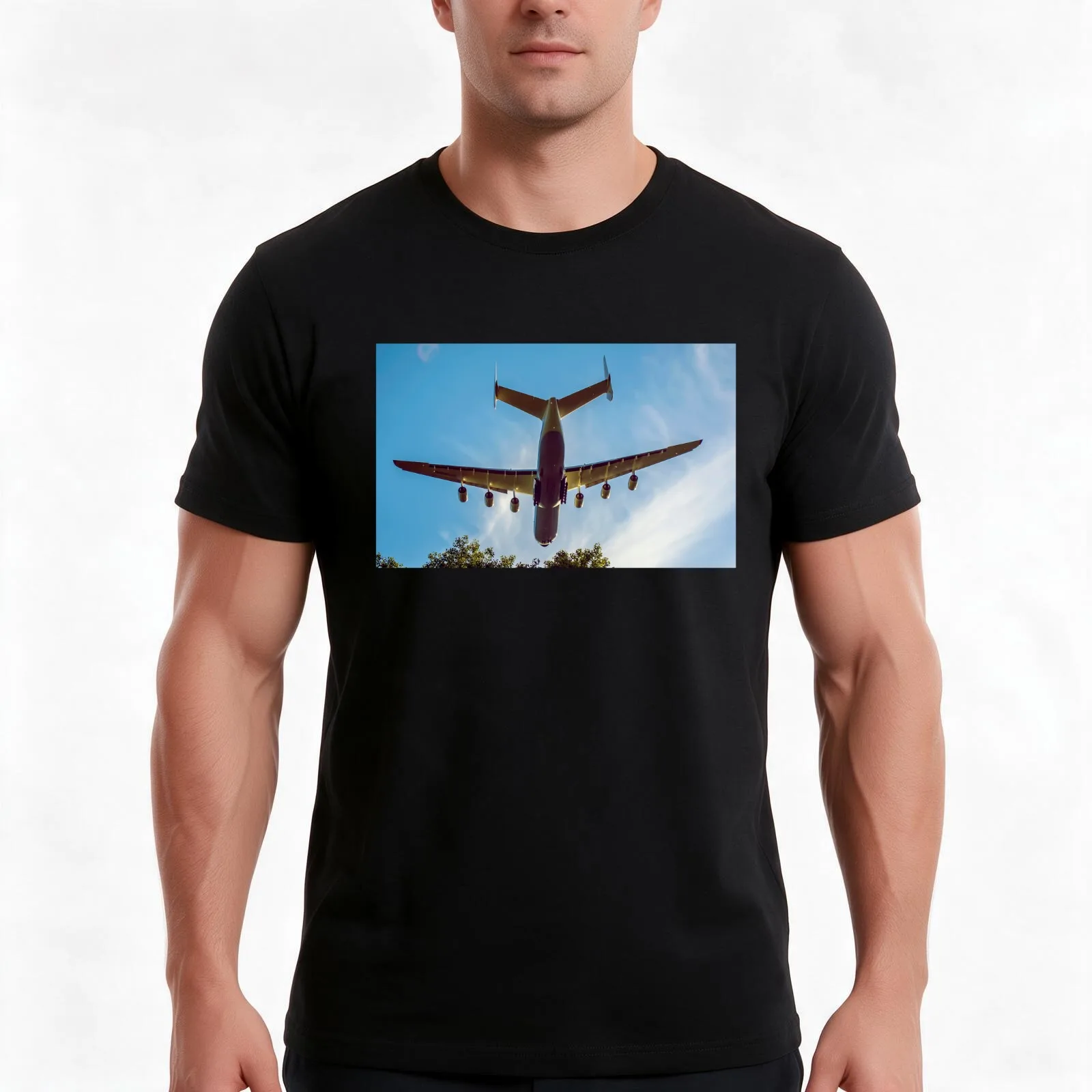 #182 Antonov AN-225 Mriya, East Midlands Airport, Flying Over Kegworth Village T-Shirt, Summer Casual Cotton Tee, 100% Cotton
