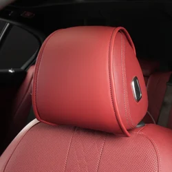 For Porsche Cayenne Macan 2PCS Car Headrest Cover PU Leather Seat Headrest Neck Pillow Protector With Storage Auto Accessories