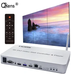 4K 2x3 6 Splicing Screen Processor 2x2 4 TV Wall Controller HDMI Video Wall TV Splicer Box Suppot USB Disk Player Mouse Keyboard