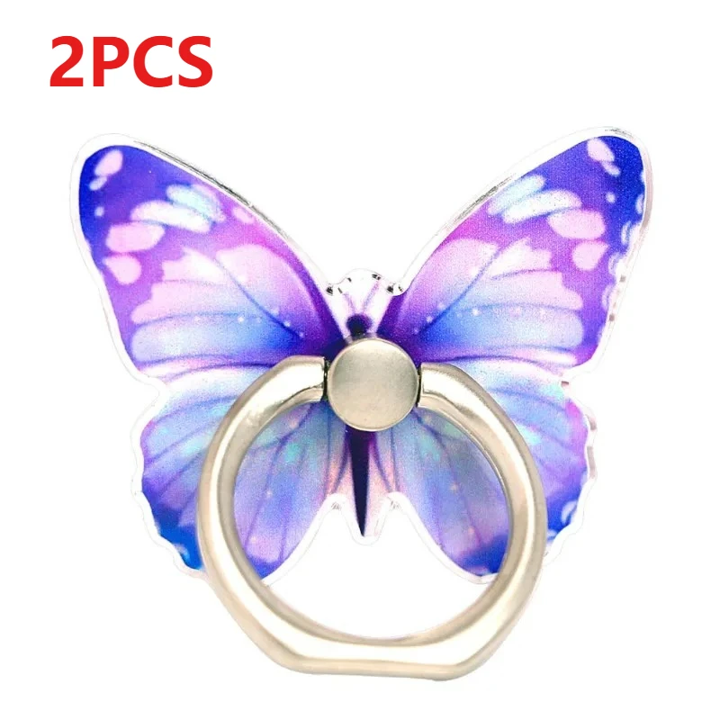 

2 шт., держатель для кольца на палец в виде бабочки, роскошная подставка для мобильного телефона, универсальная ручка для смартфона, кольцо для телефона и розетка