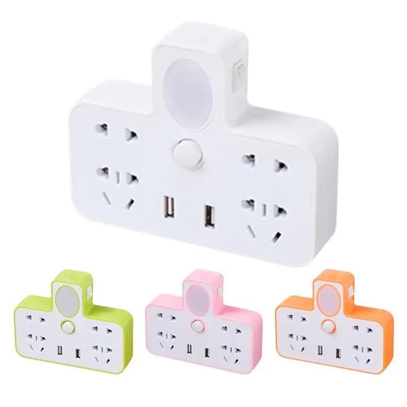 Wall Outlet Adapter AC Outlet Power Strip Multiprise Wall Socket Universal Network Filter USB Charger Separate Switch Light