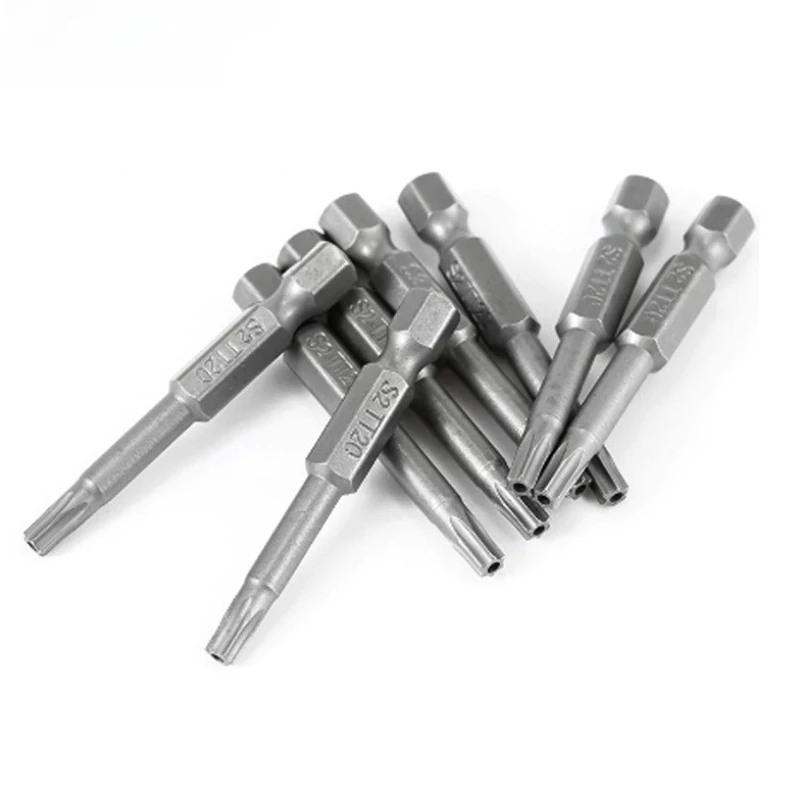 LIXIU Solid TORX 1/4 50MM screwdriver bit set  high hardness bit S2 Alloy Steel  strong magnetic impact Screwdriver  bit set