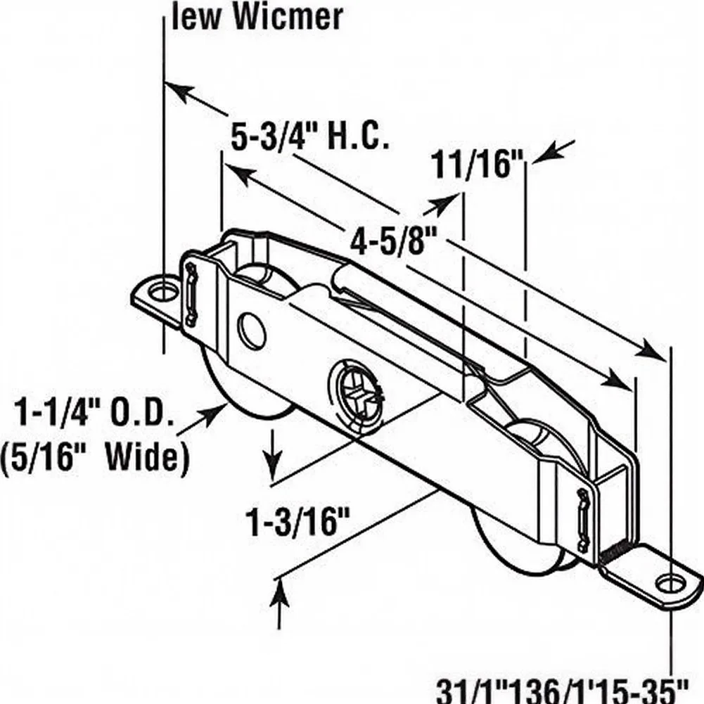 Sturdy Sliding Door Rollers for Patio Doors - Iron or Stainless Steel 16x3x1.75cm 120kg Load Capacity Easy Install