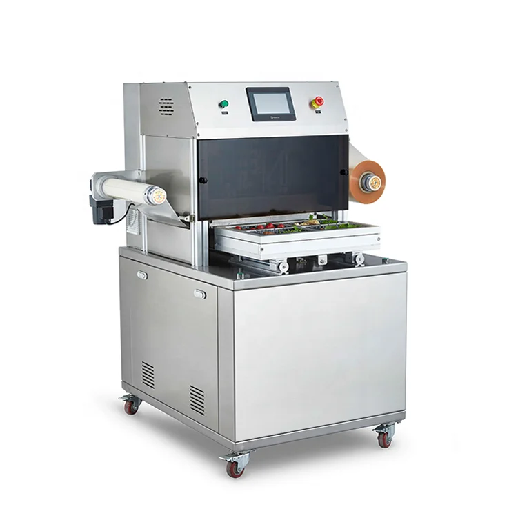 Guangyuan MAP Vacuum Disposable Tray Sealer Plastic Box Container Sealing Machine Body-fit Skin Vacuum Bowl Cup Packing Machine