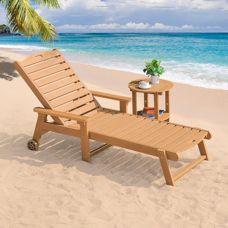Outdoor Aluminum Alloy Reclining Chair Popular for Open-Air Beach Swimming Pool Areas Waterproof Sun-Proof Sunbathing Bed