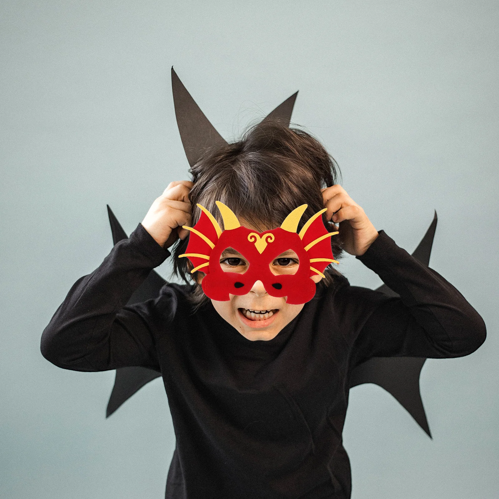 

Dinosaur Mask Red Halloween Party Supplies Dress Up Game Gothic Cape Cosplay Costume Durable Accessories Role Playing Events Tie