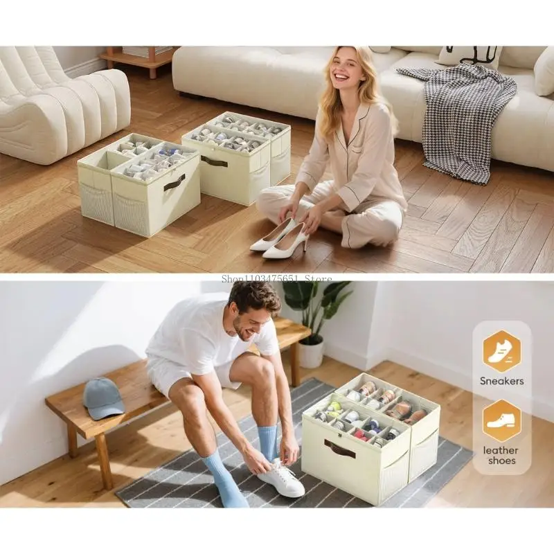 

Pack of 2 Shoe Dust Cover Moisture Proof Portable Storage Box Travel Use