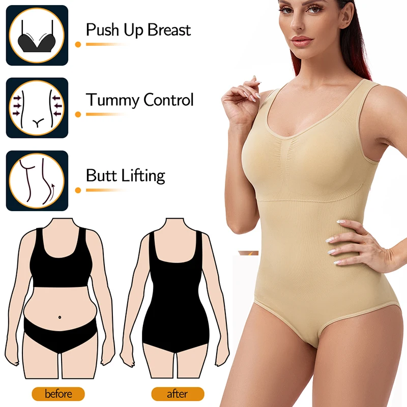 Body modelador sin costuras para mujer, ropa interior adelgazante con Control de barriga, entrenador de cintura, Tanga, Fajas Colombianas fajas